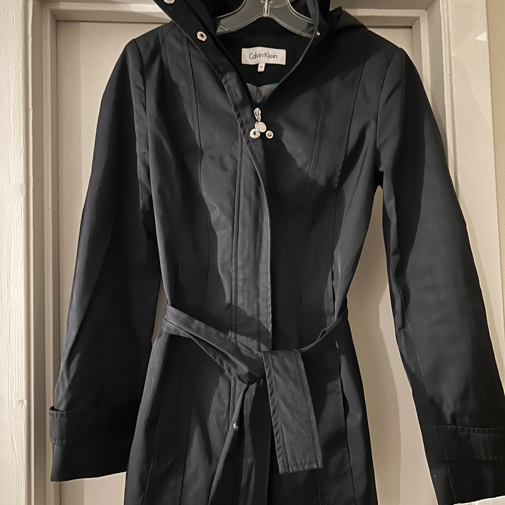 Calvin Klein Women's Black Belted Coat